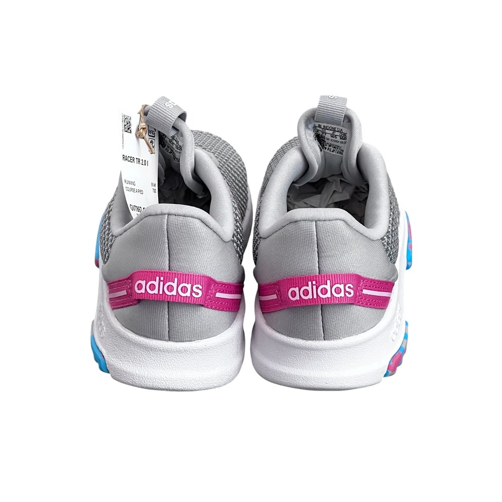 Adidas Racer TR 2.0 I Toddler Sneakers Girls Grey Pink GV7867 Size 10K Shoes New - Picture 2 of 11